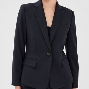 Theory Dancey Reedly Black Wool Single Button Blazer